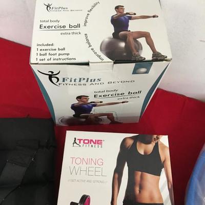 Exercise Lot Ankle Weights, Toning Wheel, Fit Plus Ball 