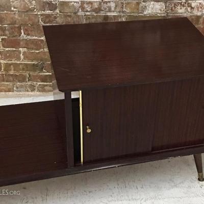 MCM Mahogany Colored Step Table TV/Stereo Stand Mid-Centry Modern 