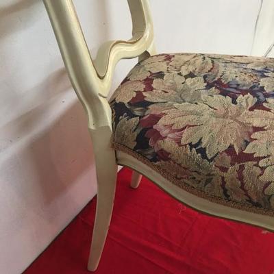 French Provencal Side Chair, Floral Upholstery