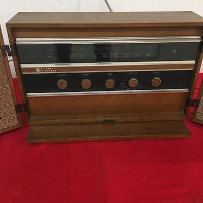 Vintage General Electric Stereo 1960's Walnut Cabinet 