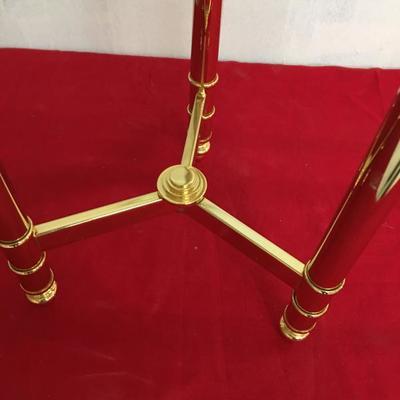 Pair of Brass & Beveled Glass Lamp Tables 30