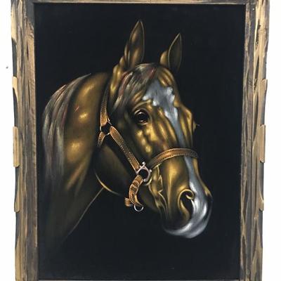 Velvet Horse painting wood frame 27