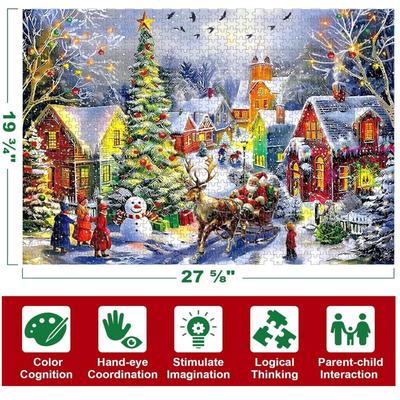 1000 Piece Jigsaw Puzzle Advent Calendar for Adults, Kids & Family - Christmas Advent Calendar, 24 Days Christmas Countdown Jigsaw...