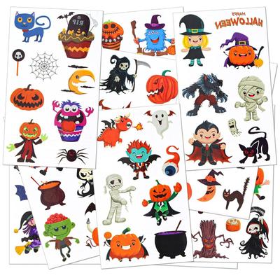 20 Sheets Halloween Temporary Tattoos for Kids, Waterproof Fake Tattoos Stickers, Halloween Activities for Kids, Halloween Parties Favors...