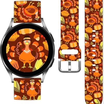 Thanksgiving Watch Band Compatible w/40mm 44mm Samsung Galaxy Watch 7/6/ 5/4/ 5 Pro (45mm)/ 4 Classic (46mm)/ 3 (41mm)/ Active 2, 20mm