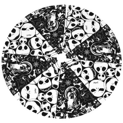 30" Jack Skellington The Nightmare Before Christmas Halloween Tree Skirt, Skull Christmas Tree Ornaments, Horror Party Decoration...