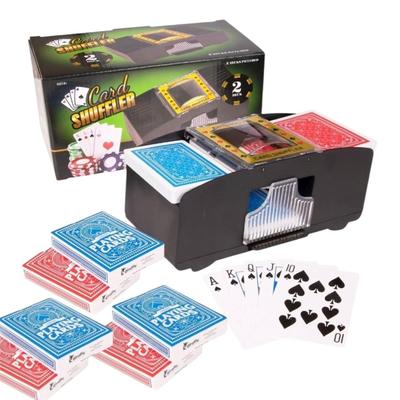 Party Pack Automatic Battery Operated Card Shuffler w/6 Standard Size Cards Decks Brand New