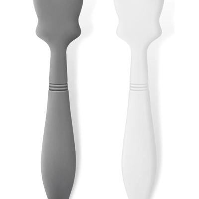 2 Pack Baby Diaper Cream Brush, Diaper Cream Spatula Applicator Silicone Baby Butt Paste Spatula for Babies, Newborn (Gray, White)