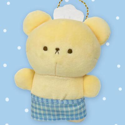3.5" Kawaii Kuma Kuma Assistant Baker Cream Bear Plushie Keychain w/Ballchain Attachment