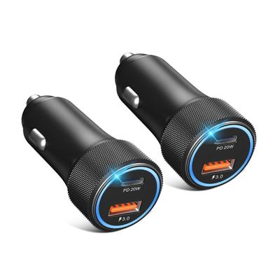 2-Pack USB C Car Chargers - 38W 12V USB Car Phone Charger Adapter PD/QC Fast Charging Cigarette Lighter Plug