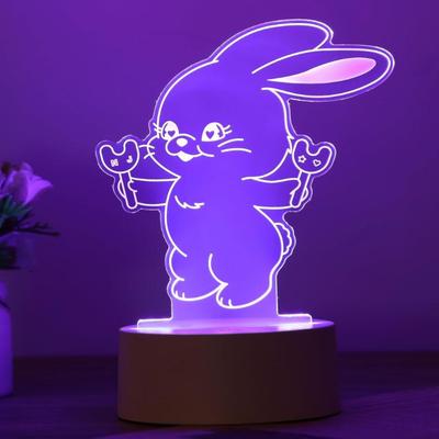 Kpop LED Night Light 7 Colors Remote Adjustable Bunnies Bunny NightLight Bedside Lamp