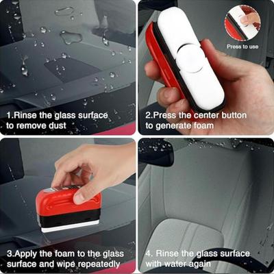 Automotive Oil Film Cleaning Brush for Car Windows – Glass Cleaning Board, Anti-Fog Rain Glass Cleaner, Interior & Exterior Use,...
