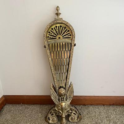 Vintage Brass Fireplace Fan Folding Screen