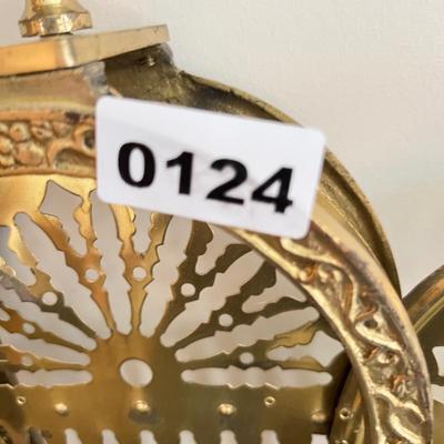 Vintage Brass Fireplace Fan Folding Screen