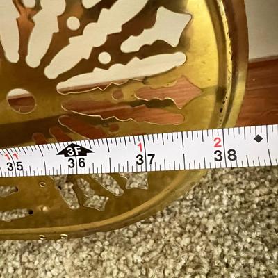 Vintage Brass Fireplace Fan Folding Screen