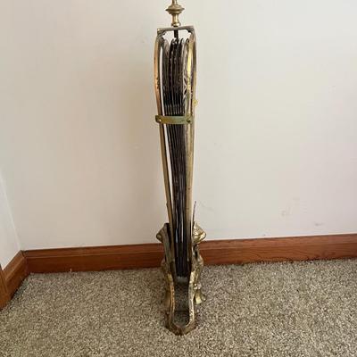 Vintage Brass Fireplace Fan Folding Screen