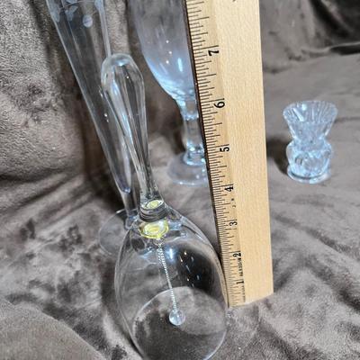 Lot 105 Crystal Vases & bell