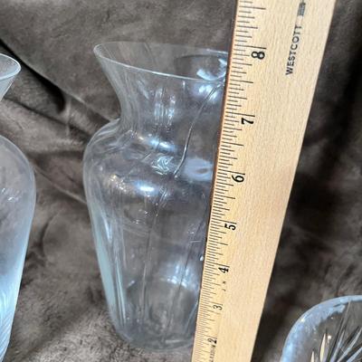 Lot 105 Crystal Vases & bell