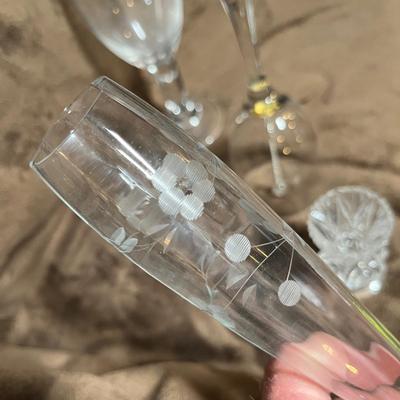 Lot 105 Crystal Vases & bell
