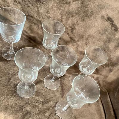 Lot 106 Plain crystal stemware