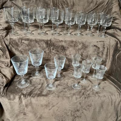 Lot 106 Plain crystal stemware