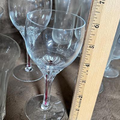 Lot 107 Assorted Crystal & Pink stemware