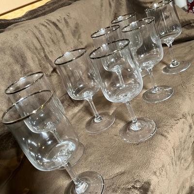 Lot 108 Platinum edge stemware