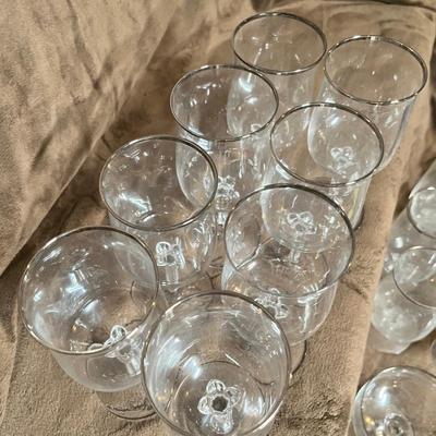 Lot 108 Platinum edge stemware