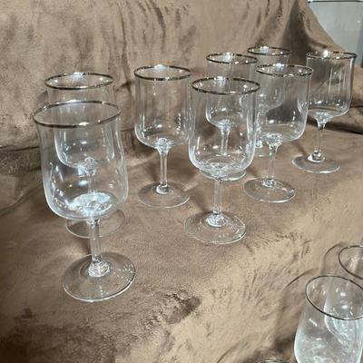 Lot 108 Platinum edge stemware