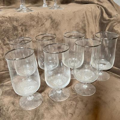 Lot 108 Platinum edge stemware