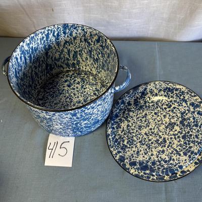 Enamelware Pan and Lid