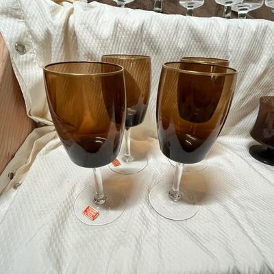 Lot 127 Vintage Smoke colored glassware