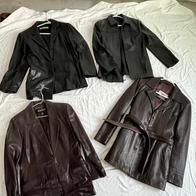 Lot 134 4 leather jackets - (ellen Tracey, Anne Klien)