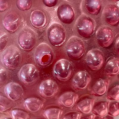 8” tall Fenton cranberry hobnail pitcher