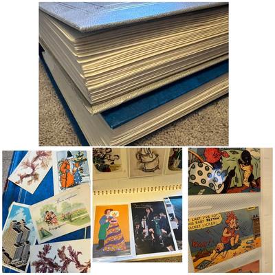 2 Books of Vintage Postcards c. WWII - 1980's