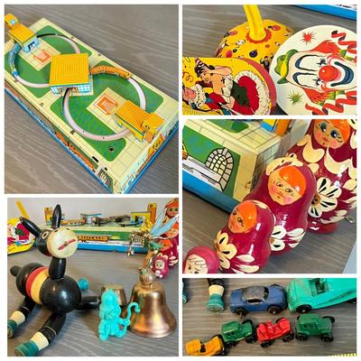 Vintage Toy Lot - Tin, Disney, Cars