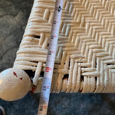 Vintage Shabby Chic Decor - Cast Iron Door Stop, Wicker, Ceramic, Needlepoint