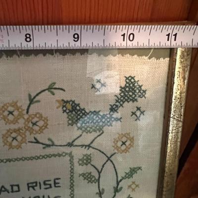 Vintage Shabby Chic Decor - Cast Iron Door Stop, Wicker, Ceramic, Needlepoint