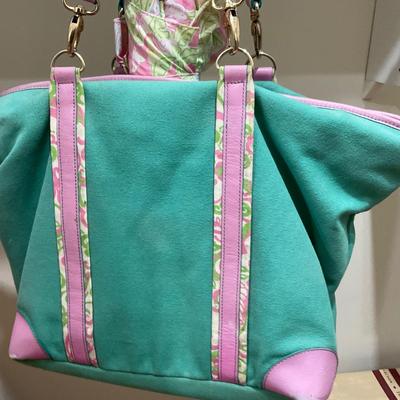UBC1549 Vintage Lily Pulitzer Canvas Bag with Matching Umbrella