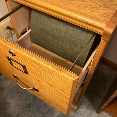 2 Office Shelves, Wood File Cabinet
