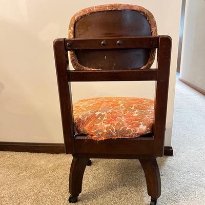 Solid Wood Vintage Rolling Tilt Desk Chair