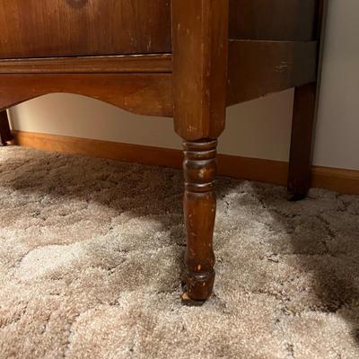 Solid Wood Antique Dresser w Mirror on Casters