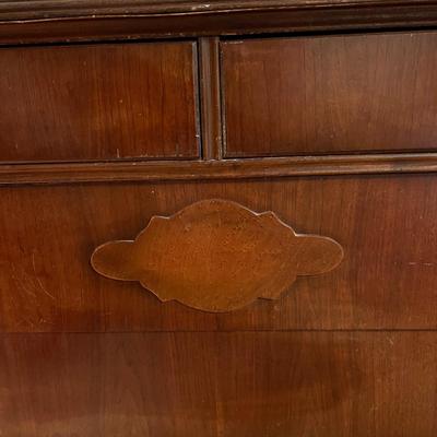 Solid Wood Antique Dresser w Mirror on Casters