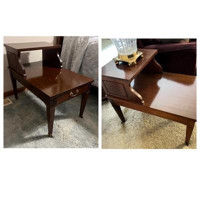 Pair Tiered Mersman MCM Vintage End Tables