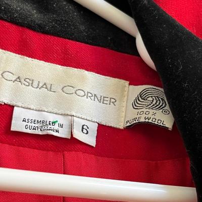 Lot 142 5 blazers - camel, red, red & black, forest green, navy