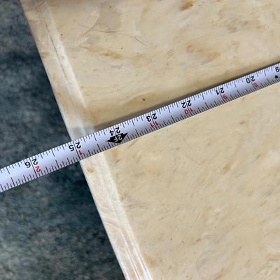 Carved Wood Marble Top Coffee Table