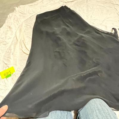 Lot 149 4 black skirts - 2 solid, 1 stripe, 1 polka dot