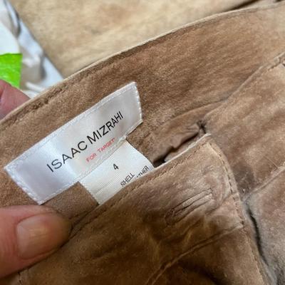 Lot 158 8 pairs of leather and suede pants and a floral wrap skirt