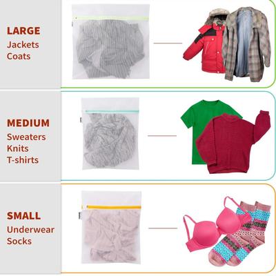 5-Pack Mesh Laundry Bag for Delicates, Wash Bag for Underwear and Lingerie, Makeup Organizer Bag (1 Large, 2 Medium, 2 Small)