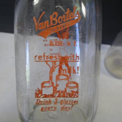 Vintage Van Bortel's Dairy Clyde,NY & Quigley's Dairy Bottles (L)
